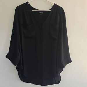 Torrid Black Dolman Sleeve V-Neck Blouse